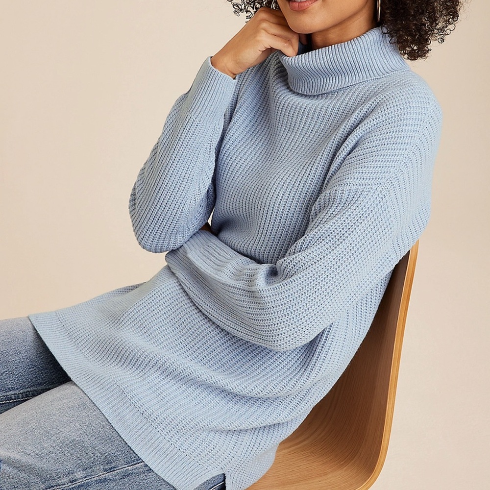 Maurices Light Blue Turtleneck Sweater, Size small, worn once, good condition!